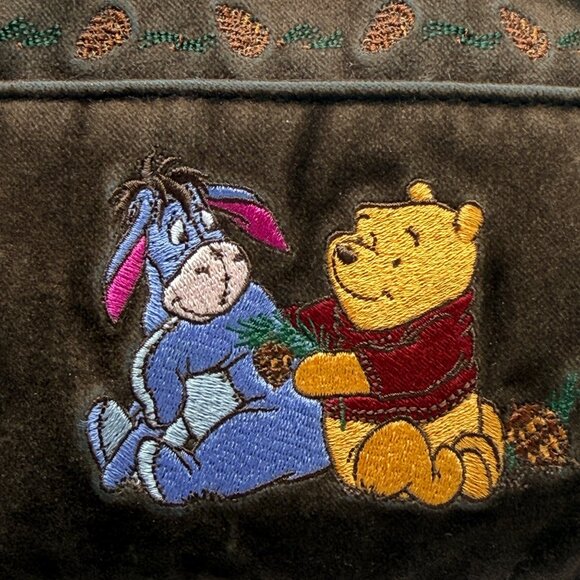 Y2K Disney Winnie the Pooh Eeyore Embroidered Velour Makeup Bag - Picture 3 of 15